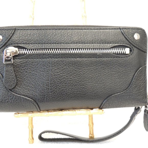 Black Coach pebble leather wristlet/wallet - Picture 2 of 5